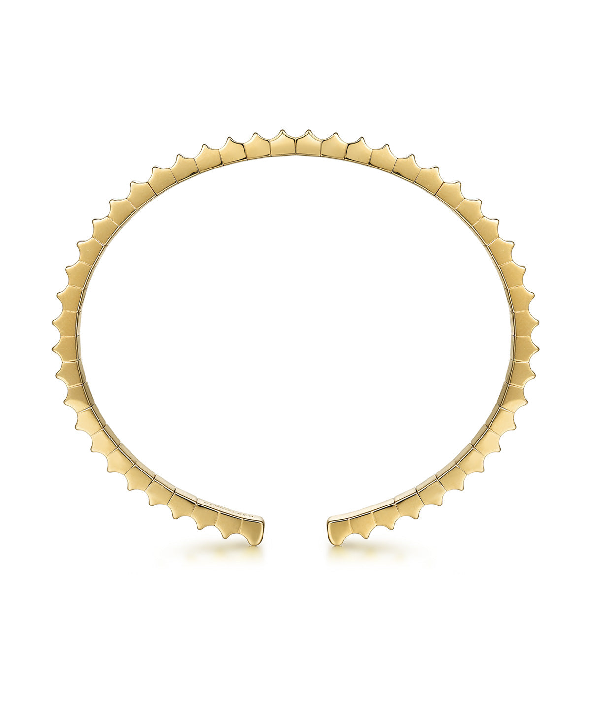 14K Yellow Gold Textured Open Bangle