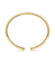 14K Yellow Gold Textured Open Bangle