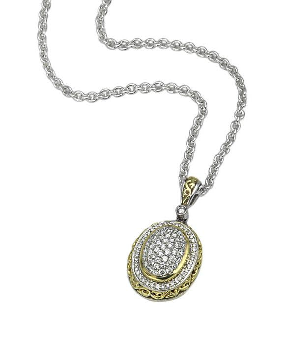 Charles Krypell 18K Gold & Sterling Silver Two-Tone Diamond Necklace