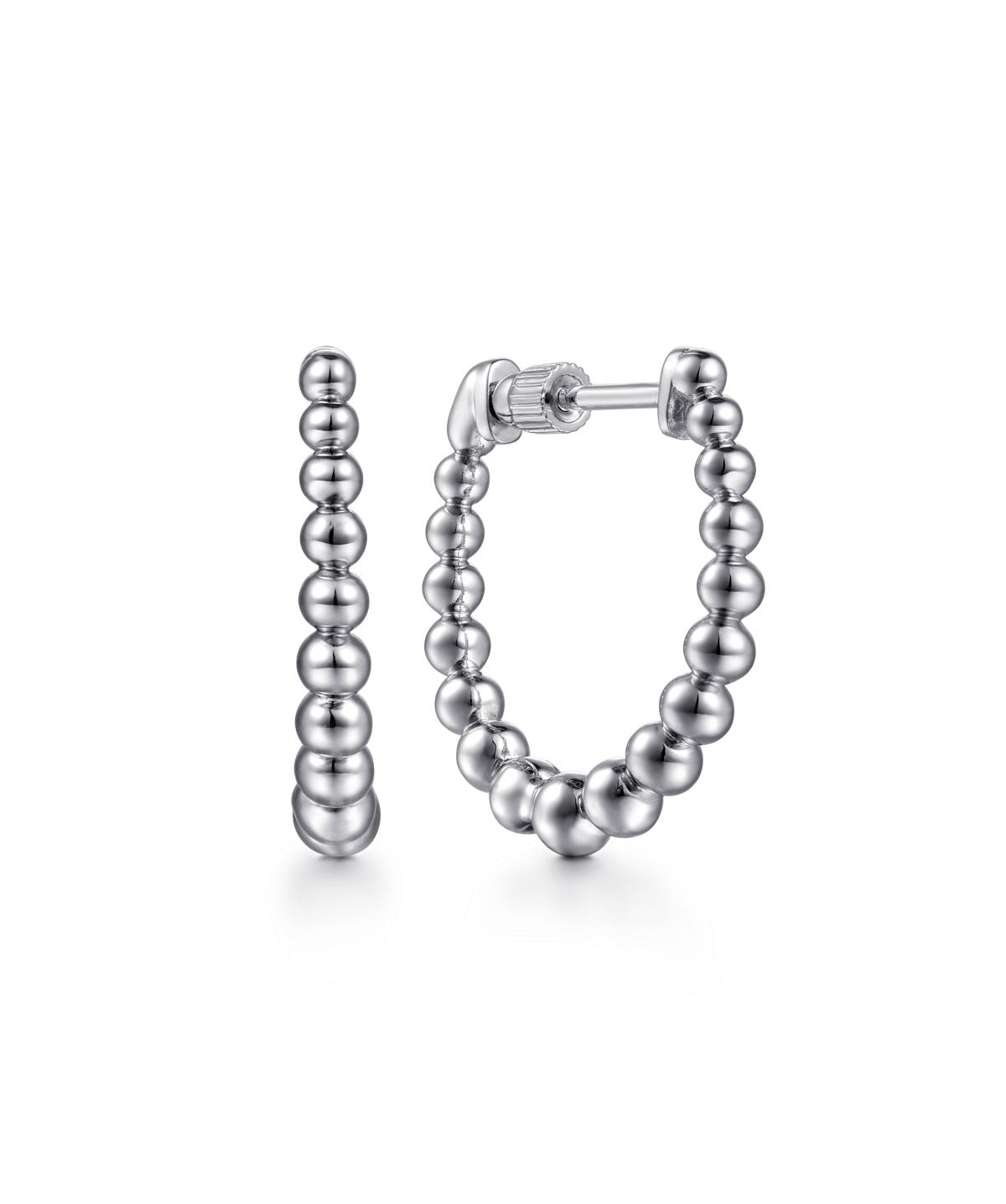 Sterling Silver Bujukan Screwback Graduated 20mm Hoop Earrings