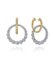 14K White-Yellow Gold Bujukan Diamond Circle Huggies