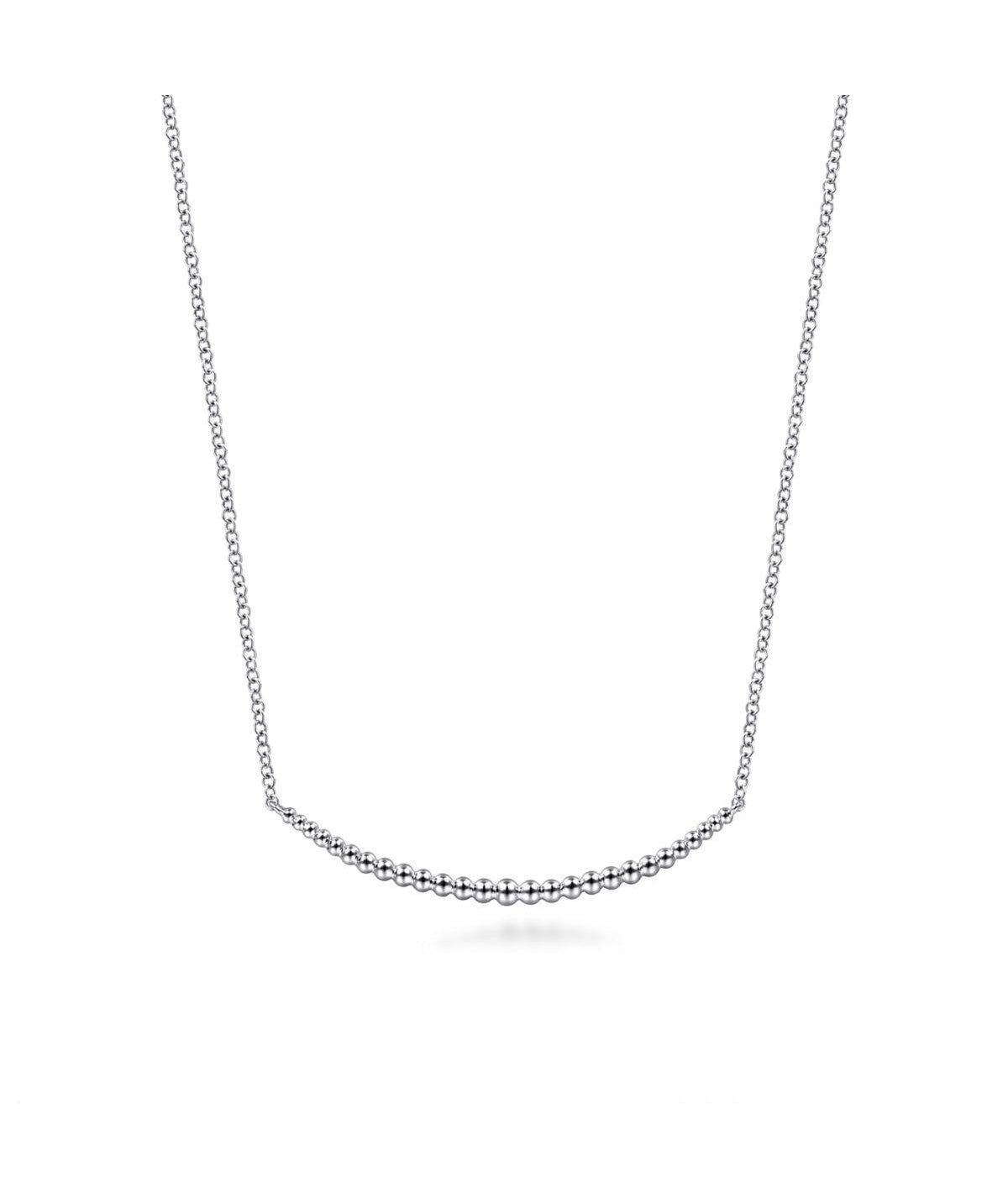 925 Sterling Silver Bujukan Bead Bar Necklace