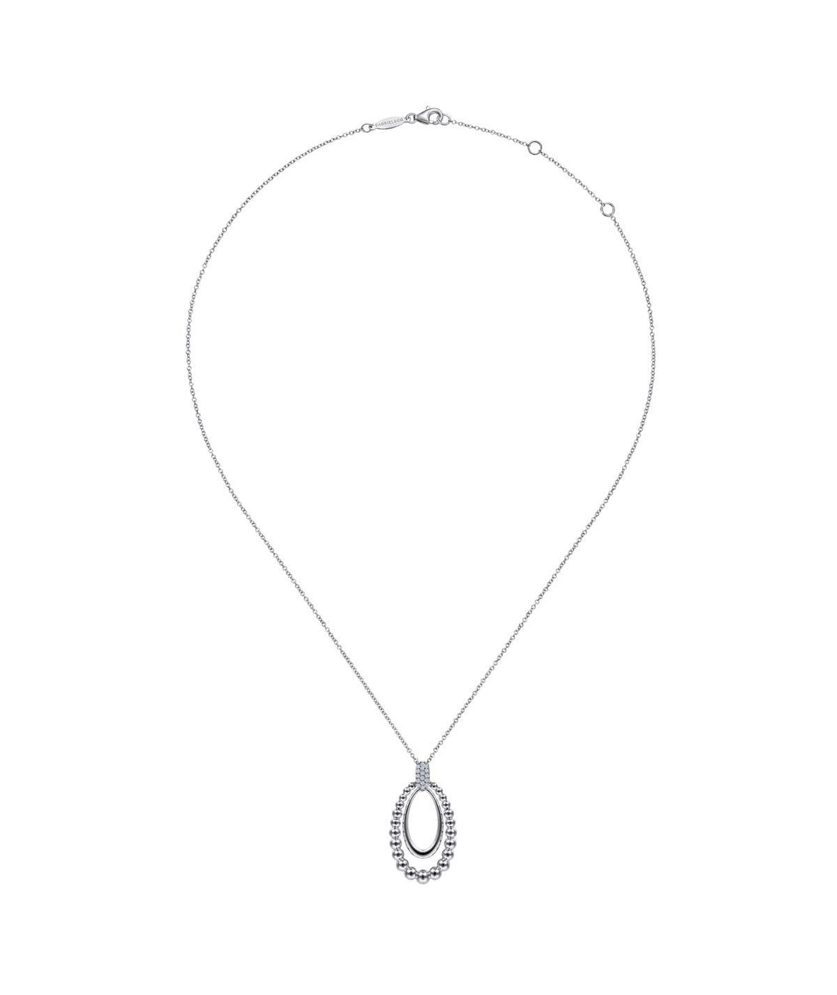 925 Sterling Silver White Sapphire Pendant Necklace