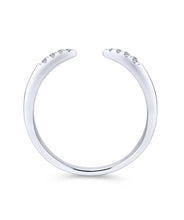 14K White Gold Open Diamond Tipped Stackable Ring