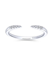 14K White Gold Open Diamond Tipped Stackable Ring