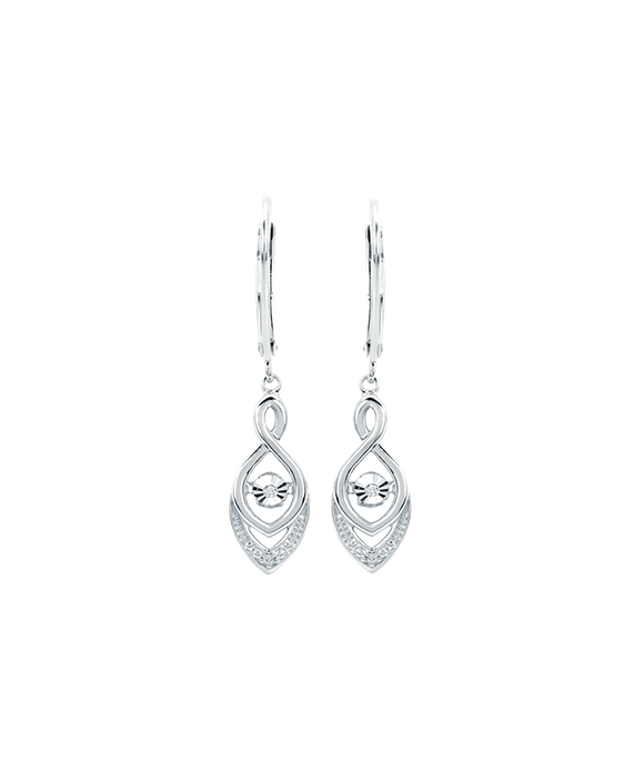 Ostbye - Sterling Silver Diamond Drop Earrings