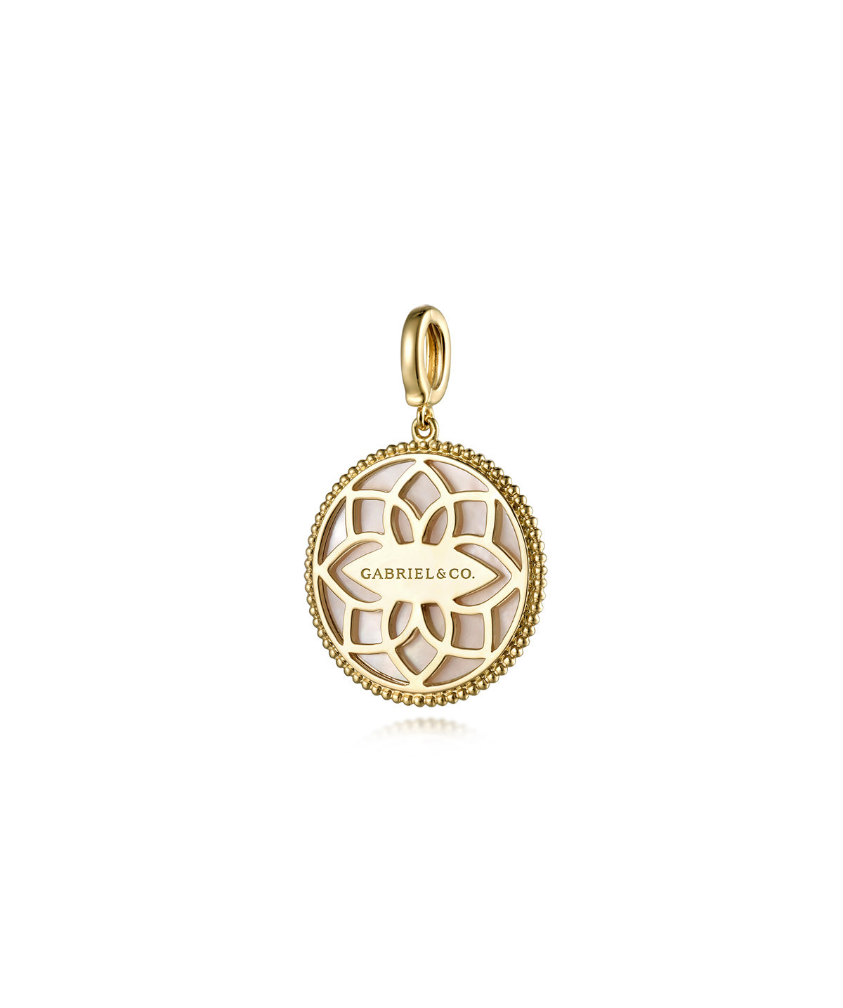 14K Yellow Gold and Sterling Silver Diamond Blue Sapphire Compass Pendant