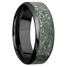 Zirconium with Polish , Polish Finish and Ocean Jasper Inlay