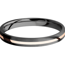 Zirconium with Satin Finish and 14K Rose Gold Inlay