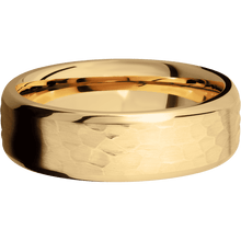 14K Yellow Gold + Hammer , Polish Finish