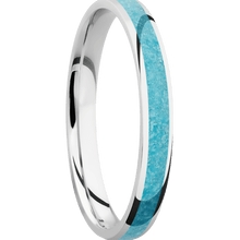 Cobalt Chrome with Polish Finish and Turquoise Inlay