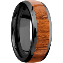 Zirconium with Polish Finish and Desert Iron Wood Inlay