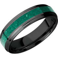 Zirconium with Polish , Polish Finish and Malachite Inlay