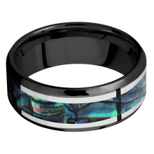 Zirconium with Polish , Polish Finish and Sterling Silver Inlay