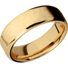 14K Yellow Gold + Hammer , Polish Finish