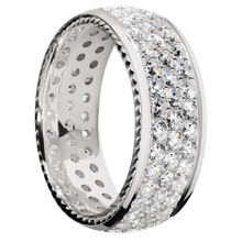 14K White Gold with Polish Finish and 14K White Gold Inlay